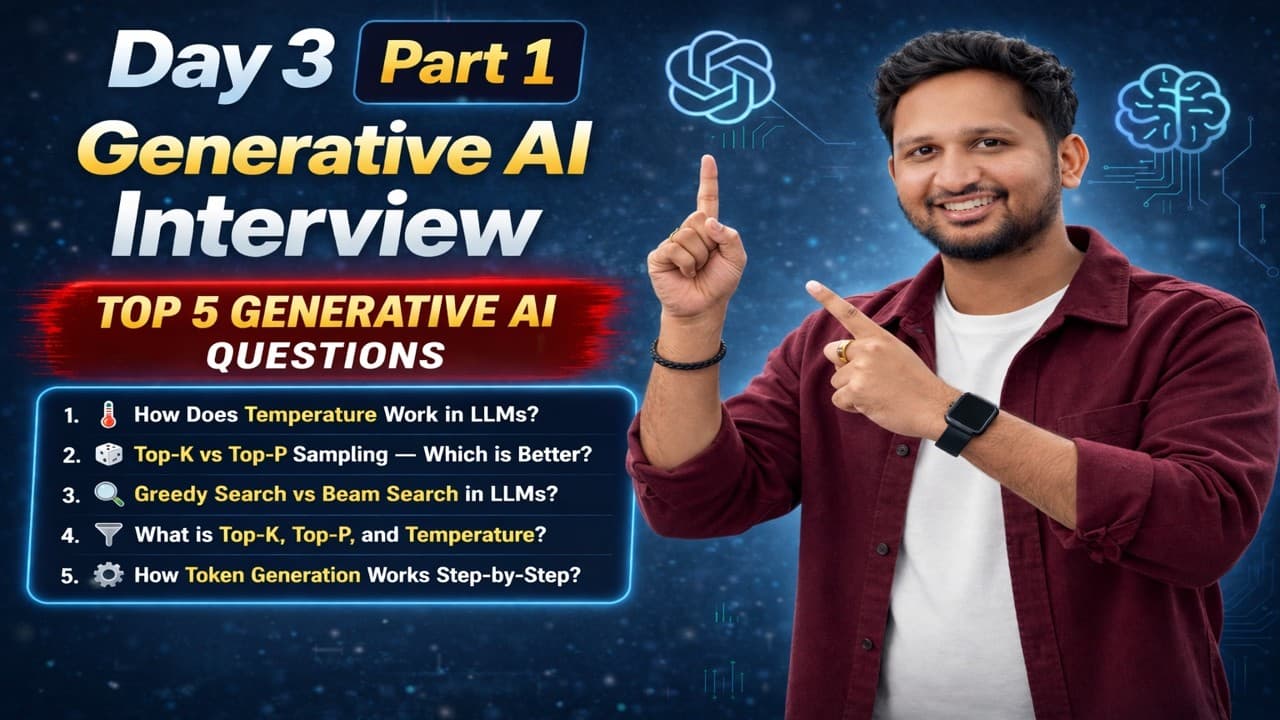 Day 3 Part 1 | Top 5 Generative AI Interview Questions You MUST Know 🚀