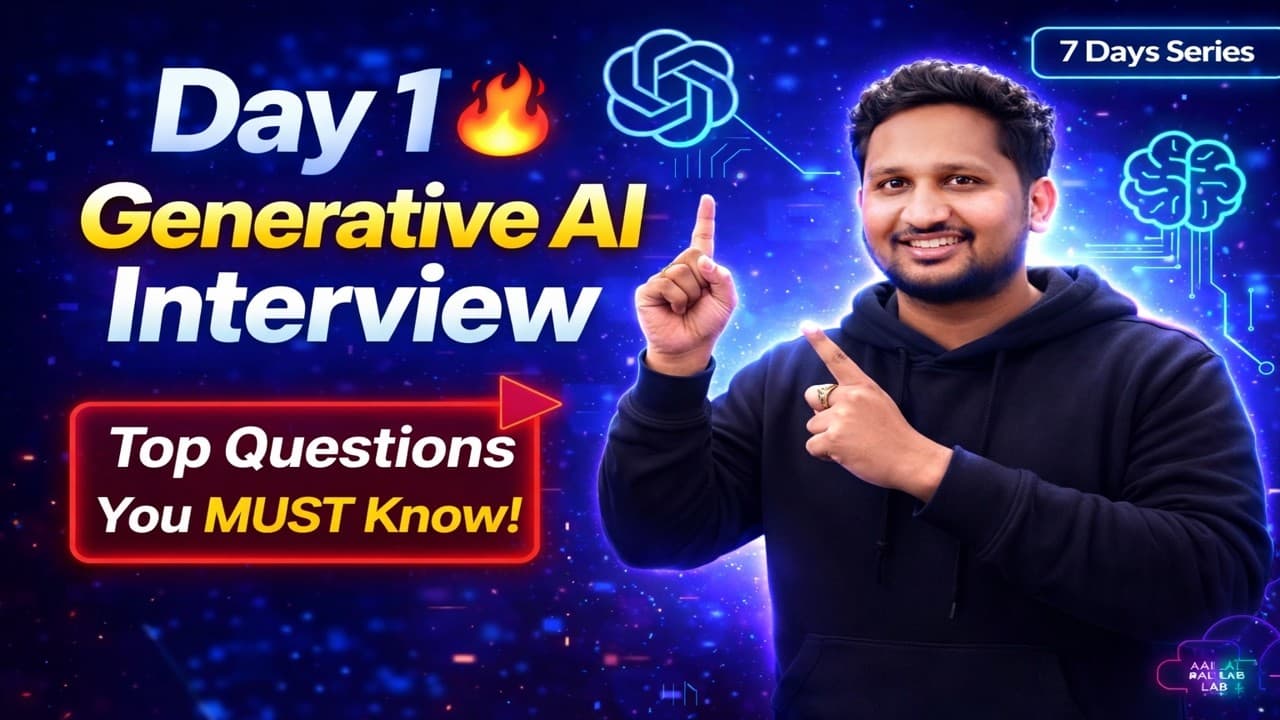 Day 1 Top 5 Generative AI Interview Questions You MUST Know 🔥 | AmanAI Lab