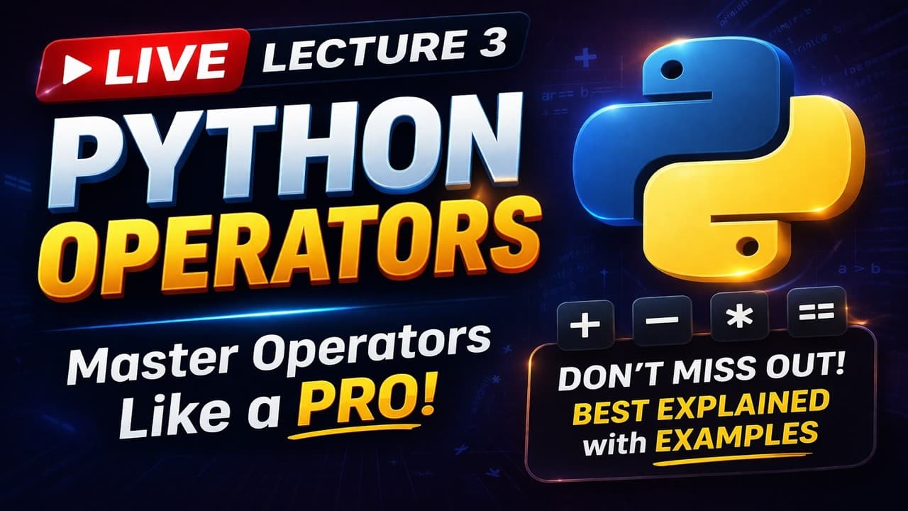 Live Lecture 3 Python Variables & Basic Operations: A Quick Guide (Interview Specific)