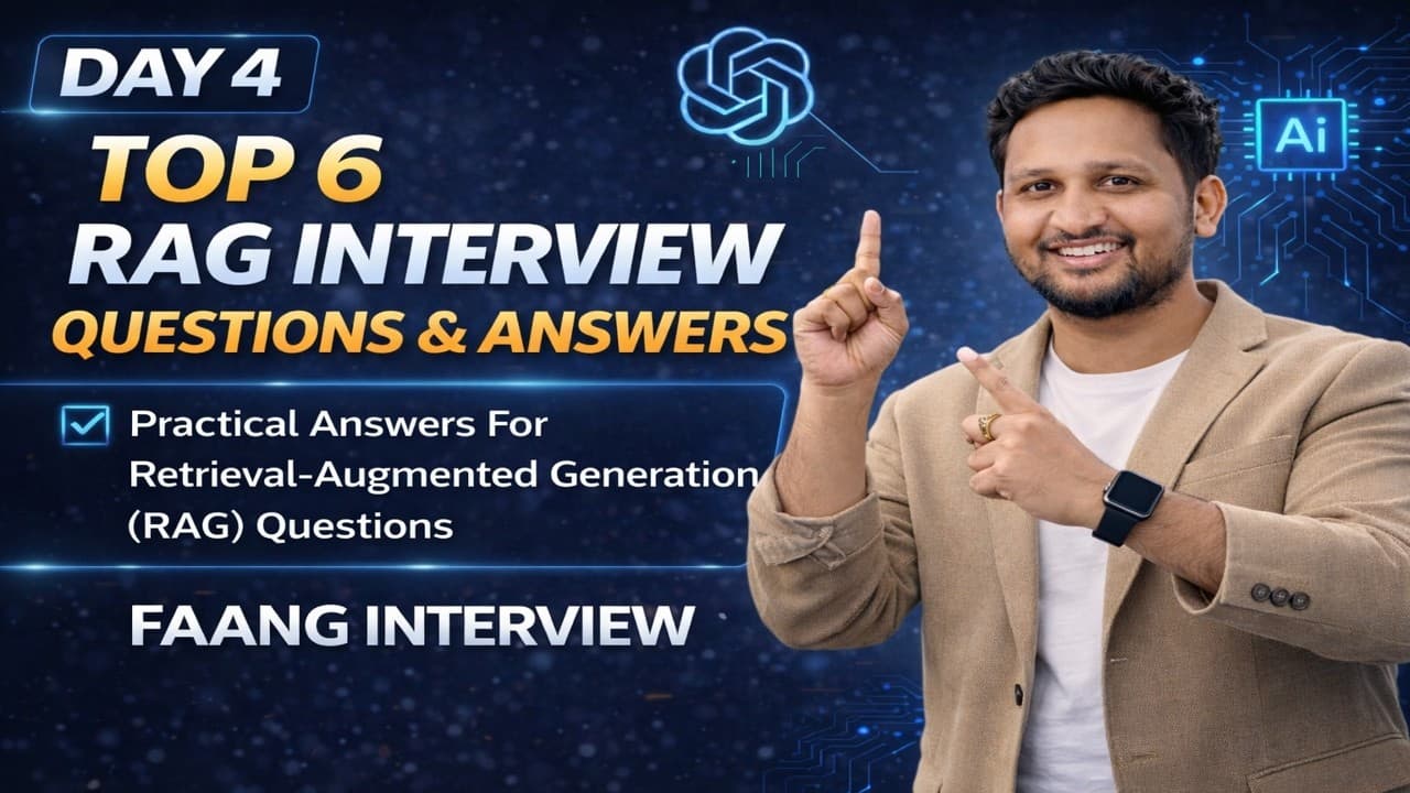 Day 4: Top 6 RAG Interview Questions (FAANG Level) 🔥 | Crack GenAI Interviews 🚀