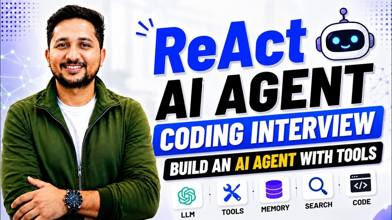 Build a ReAct AI Agent With Tools From Scratch (Interview Question, Explained + Coded)