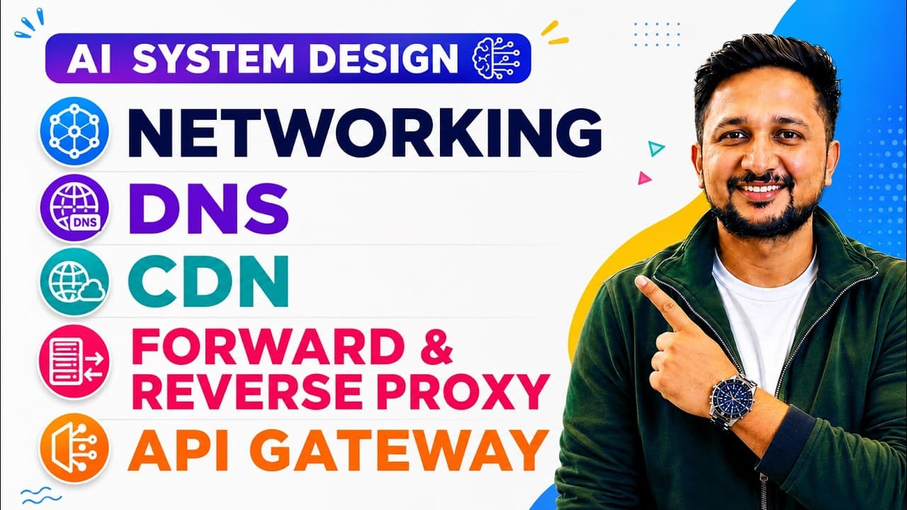 AI System Design Networking | DNS, CDN, Forward & Reverse Proxy, API Gateway